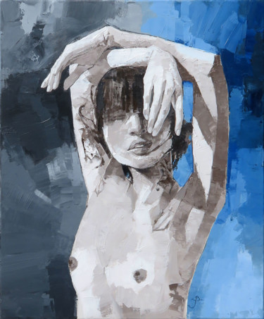 Jeune femme bras levés 15F 65x54